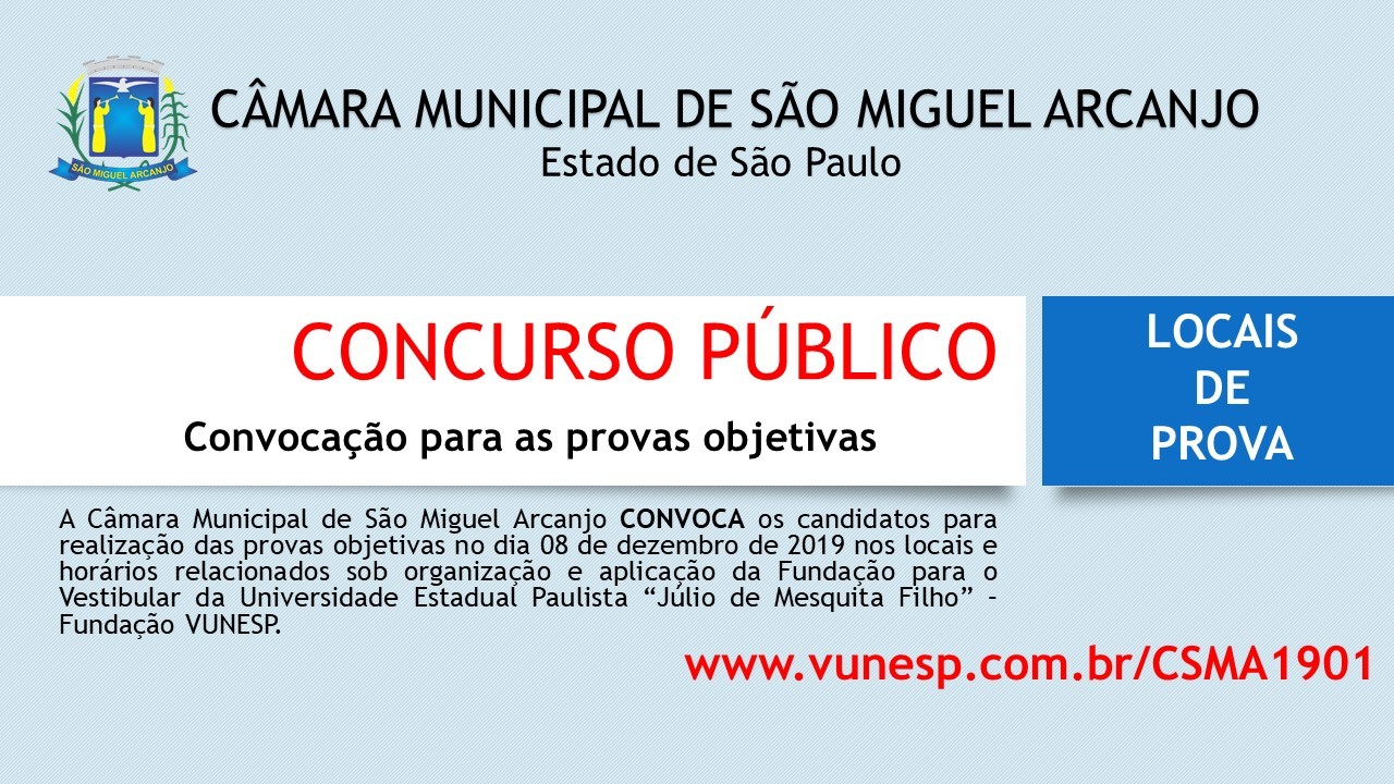 Convocação para as provas objetivas